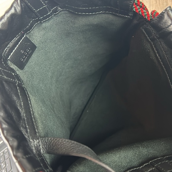 Perfect condition Gucci Logo Print calfskin Leather Drawstring Backpack - Picture 10 of 15